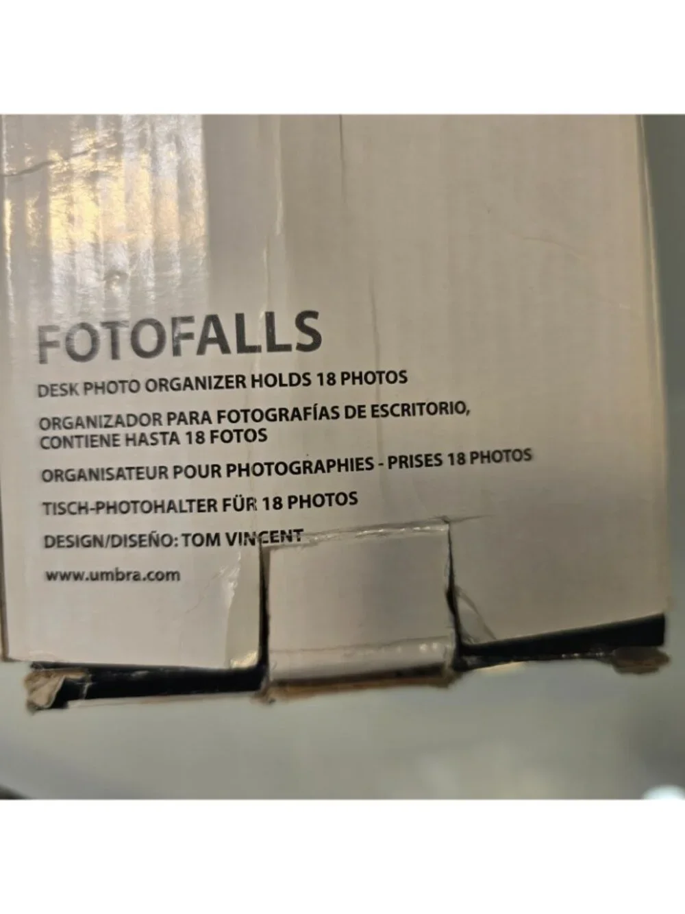 Umbra Fotofalls Desktop 18 Photo Display Nickel New Box Shows Storage Wear